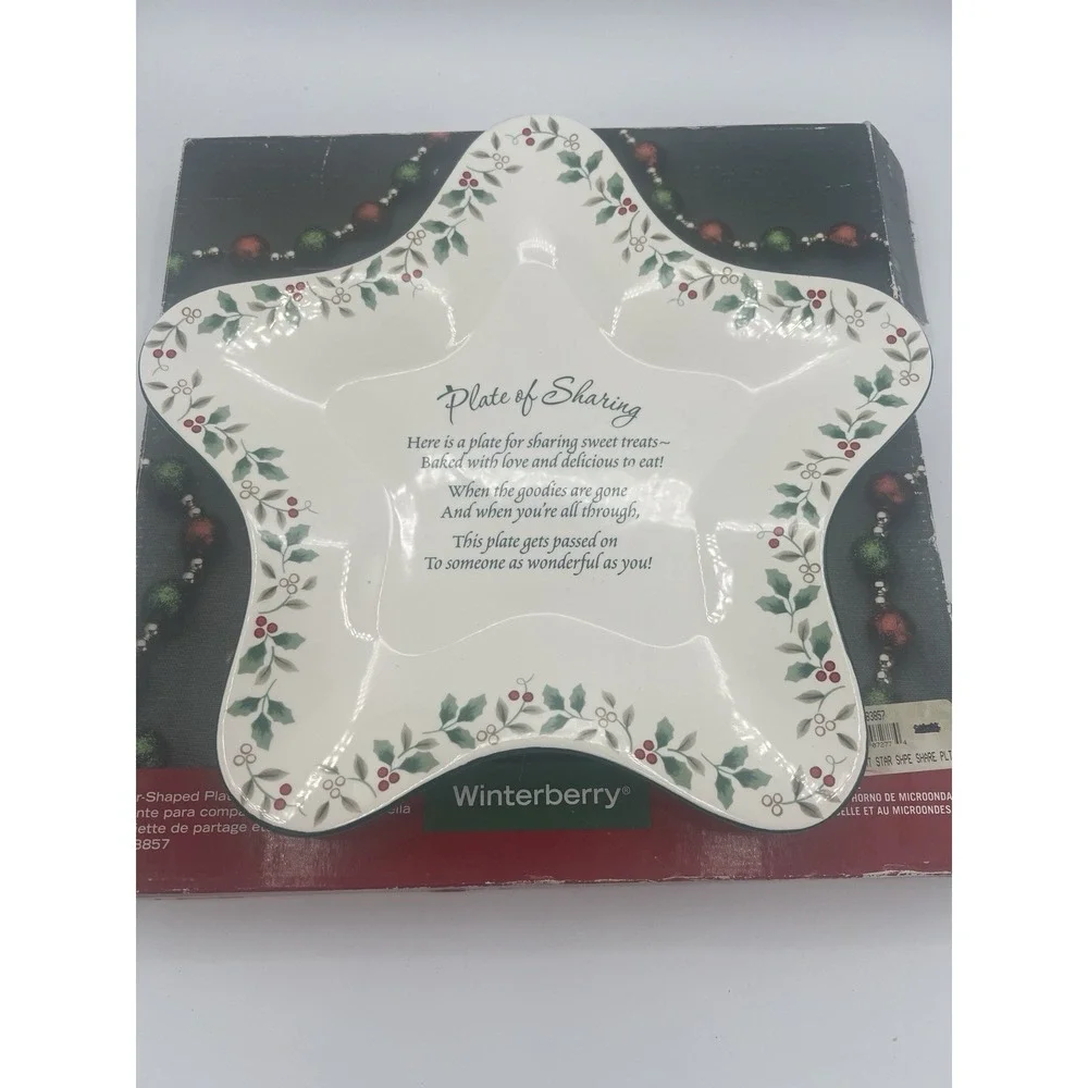 Pfaltzgraff Winterberry Star Shaped‎ Plate Of Sharing for Gifting with Treats